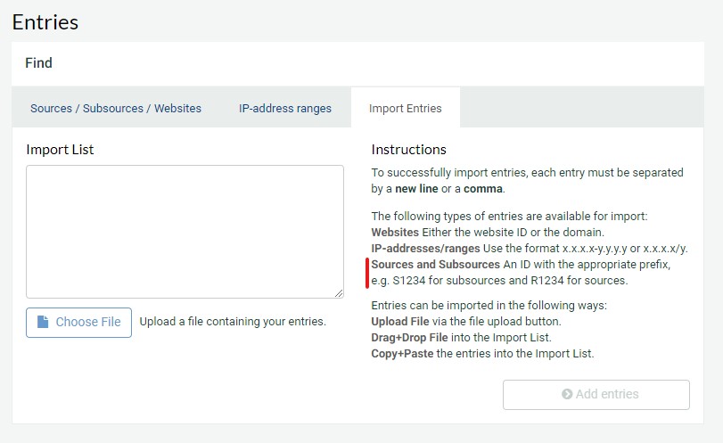 Bulk Import Subsource IDs