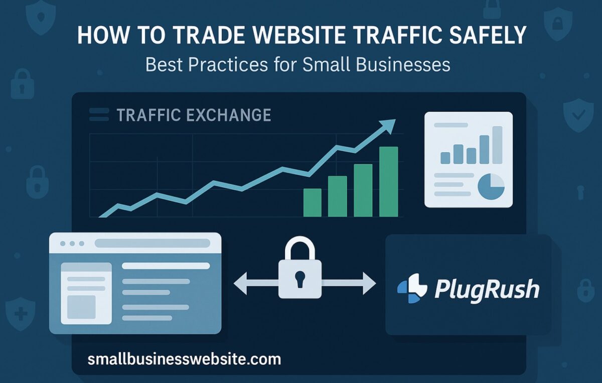 Graphic explaining how traffic trading is made easy with PlugRush.