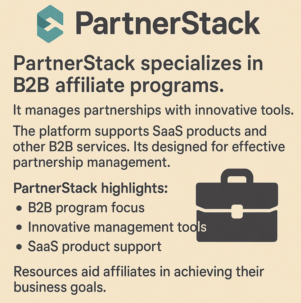 An infographic showing why PartnerStack is our #10 affiliate program and the reasons their system is great.