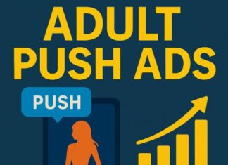 Best Practices for Adult Push Ad Success Graphic showing a guide to adult push ads with a push ad notification on a phone.