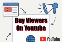 Buy Viewers On Youtube: Purchase Popunder Traffic! Square graphic with website and marketing icons sending arrows toward YouTube featuring "Buy Viewers For Youtube"