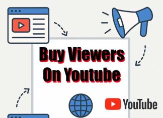 Buy Viewers On Youtube: Purchase Popunder Traffic! Square graphic with website and marketing icons sending arrows toward YouTube featuring "Buy Viewers For Youtube"