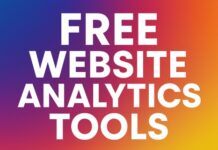 Top Free Website Analytics Tools Reviewed Featured image with bold text 'Free Website Analytics Tools' on a colorful gradient background and PlugRush logo below.