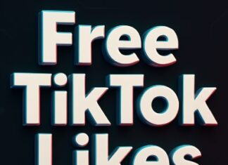 Free TikTok Likes: Myths and Facts 3D text graphic reading “Free TikTok Likes” in bold white letters with neon teal and pink shadows on a dark background.