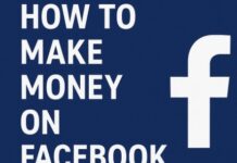 How To Make Money On Facebook With PlugRush Direct Link Ad Text that says "How to make money on Facebook" with the Facebook logo.