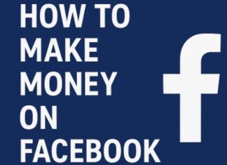 How To Make Money On Facebook With PlugRush Direct Link Ad Text that says "How to make money on Facebook" with the Facebook logo.