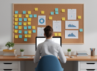 Are You Losing Money With These Common Monetization Mistakes? Person planning website strategy on a corkboard.