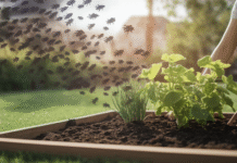 Your First Guide to Cleaner Website Traffic Person protecting a thriving garden from pests.