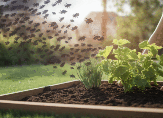 Your First Guide to Cleaner Website Traffic Person protecting a thriving garden from pests.