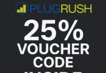 25% PlugRush Voucher Code For Black Friday / Black Week 2025 Text that reads "25% voucher code inside" with the PlugRush logo on top.