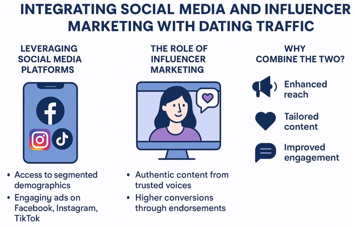 Integrating social media and influencer marketing with dating traffic