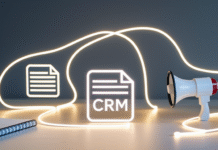 Your Guide to Smarter Ad Campaign Automation Glowing pathways connecting objects on a desk.