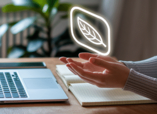 A Simple Guide to Earning Money with Push Ads Person at desk looking at glowing notification icon.