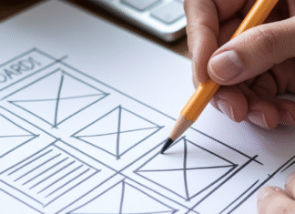 How to Choose the Best Ad Formats for Your Website Hand sketching website ad placements