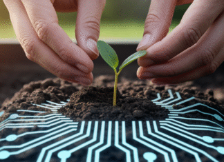 A Beginner’s Guide to Setting Up Profitable Digital Ad Campaigns Hands planting a seed representing a new ad campaign.