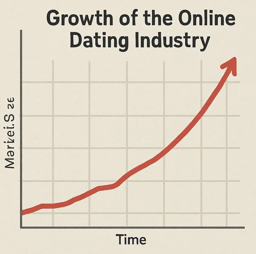 Graph illustrating the growth of the online dating industry