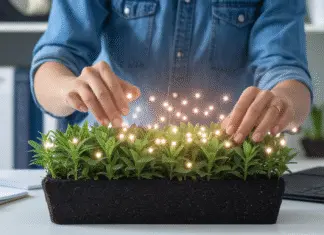 Your First Steps to Monetizing Website Traffic Person tending to a small website garden.