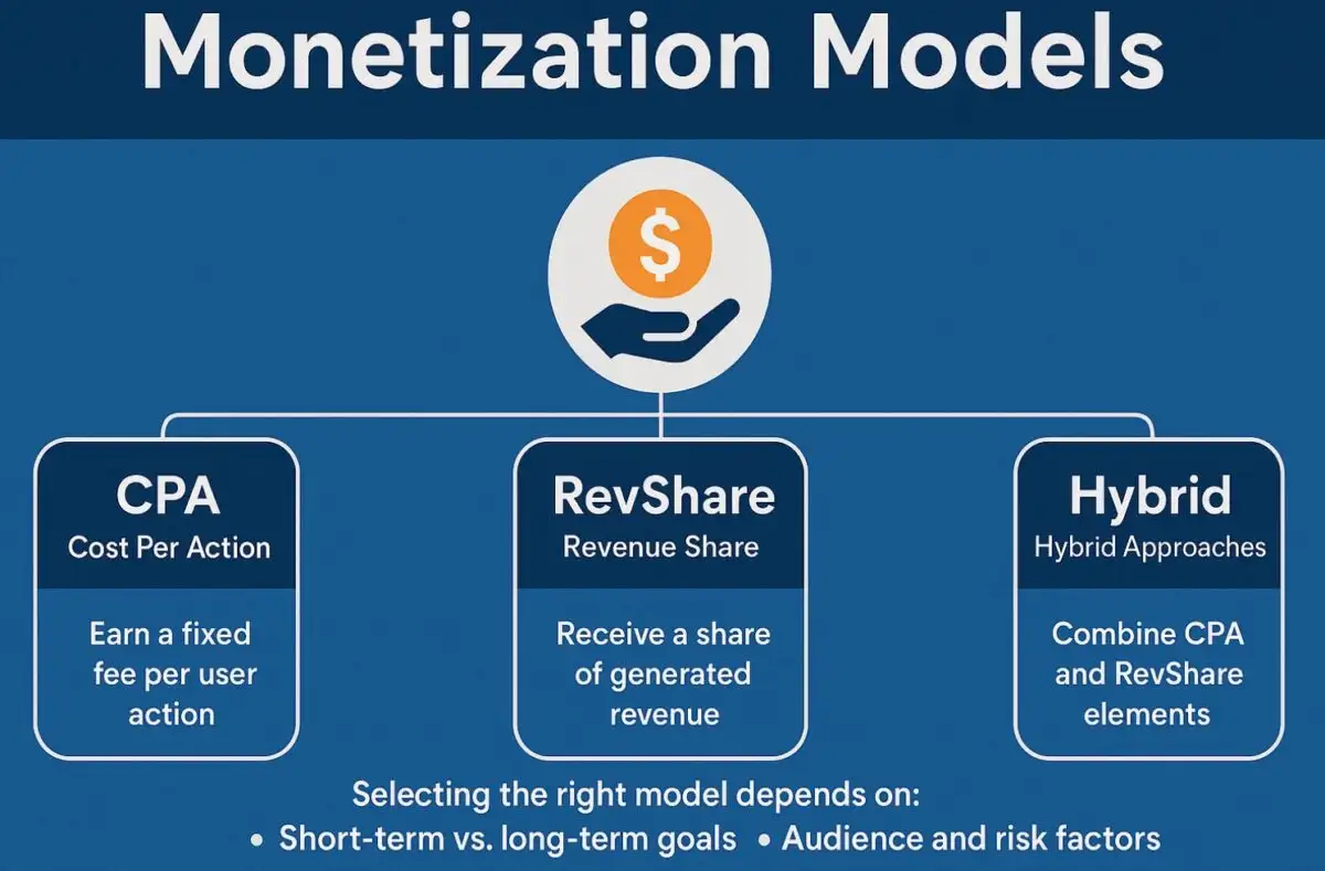 CPA, RevShare, and hybrid monetization models