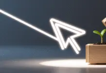 Making Every Ad Click Count with Conversion Tracking Light beam from cursor opening box with sprout.